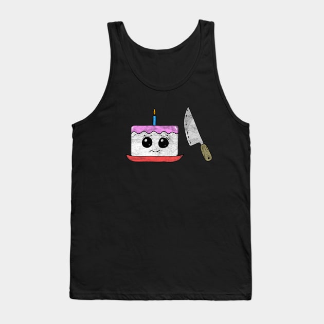 Nervous Cake - Ill cut you! Tank Top by karutees